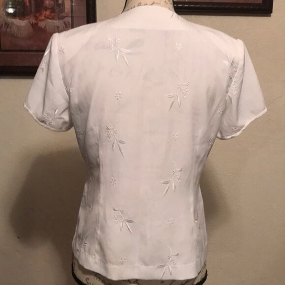 Vintage  White polyester top - Picture 3 of 4